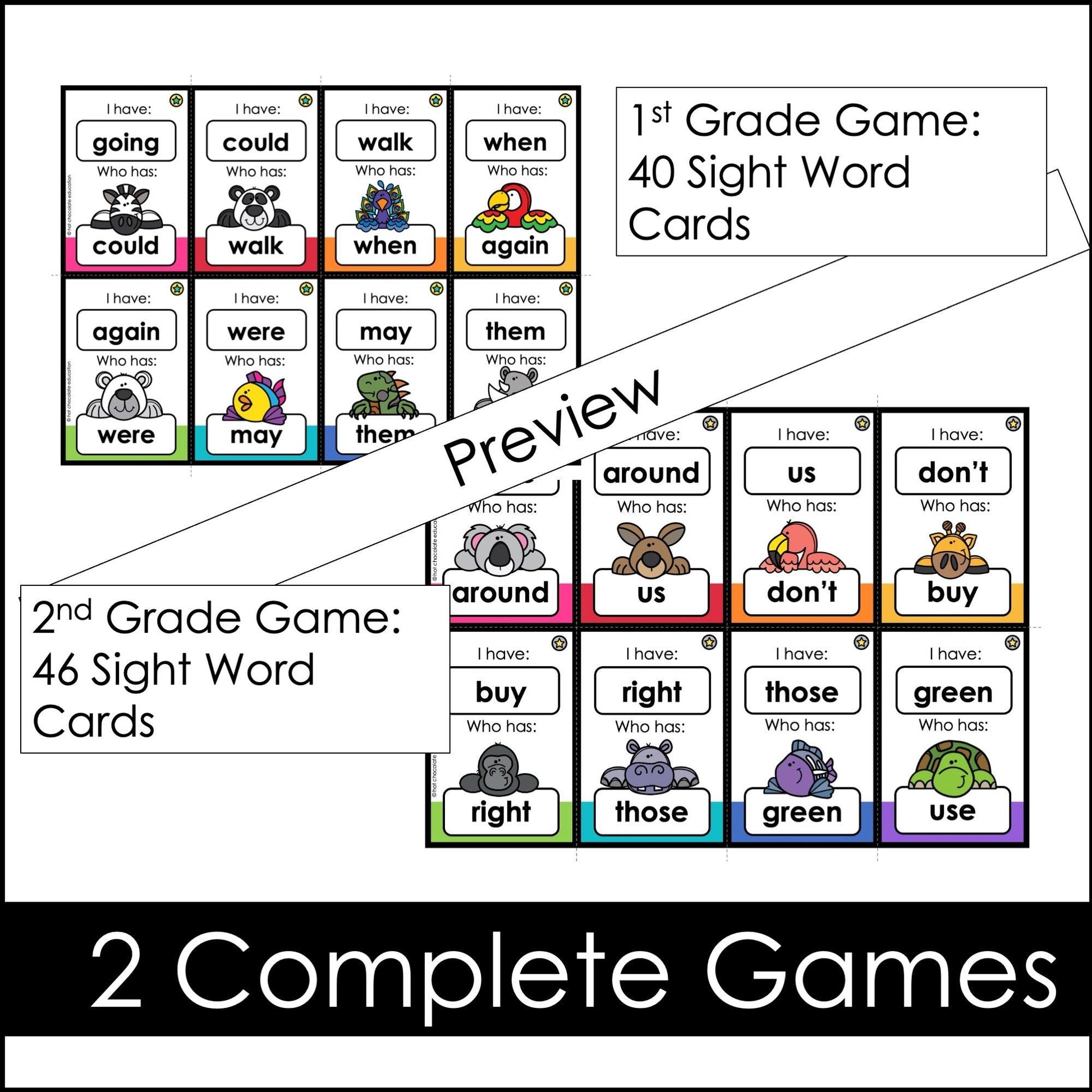 I HAVE....WHO HAS? Dolch Sight Words - Reading Skills Game First & Second Grade - Hot Chocolate Teachables