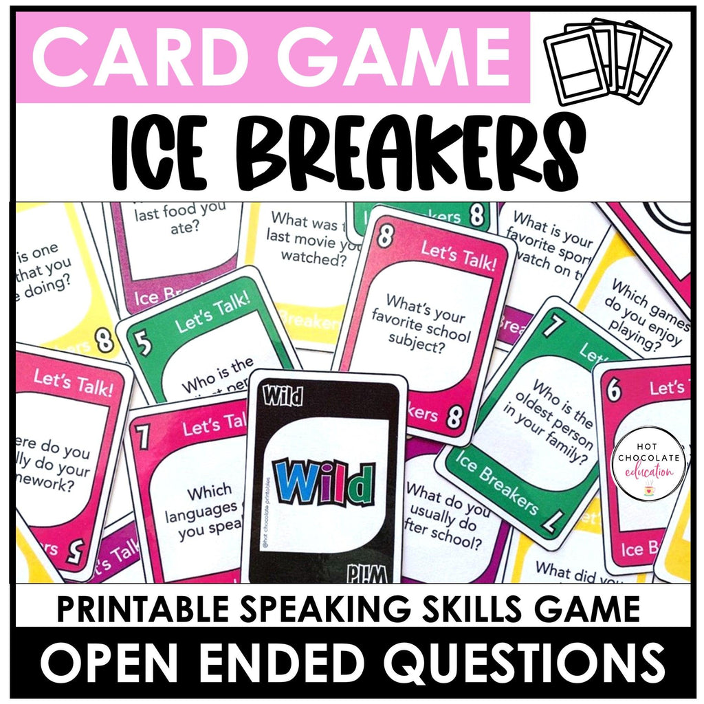 Ice Breaker Card Game - Getting to Know You Questions - Back to School - Hot Chocolate Teachables