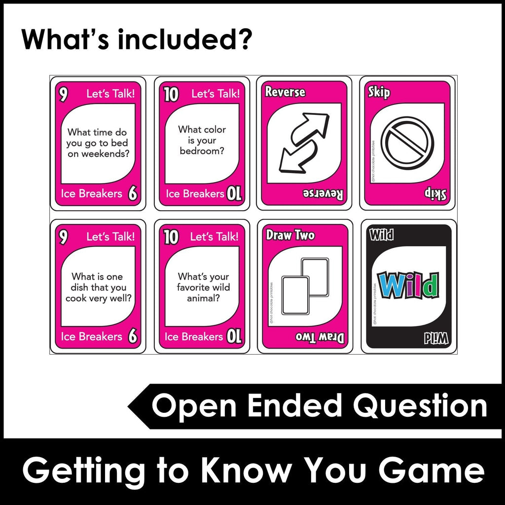 Ice Breaker Card Game - Getting to Know You Questions - Back to School - Hot Chocolate Teachables