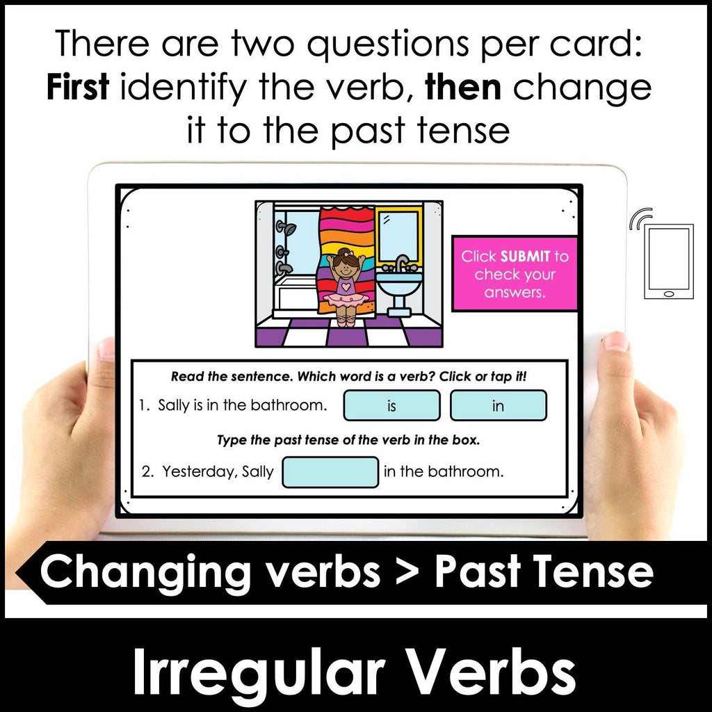 Irregular Past Tense Verbs - Boom Cards - Hot Chocolate Teachables