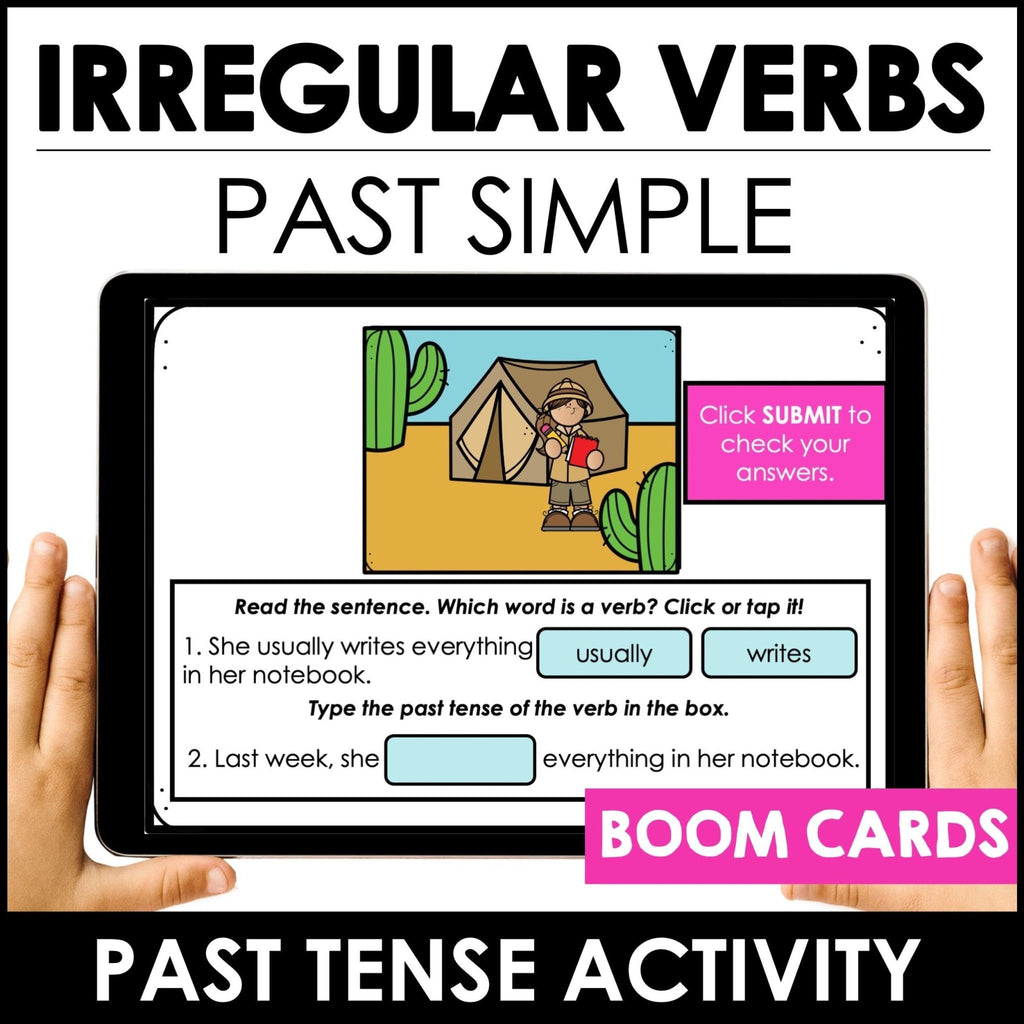 Irregular Past Tense Verbs - Boom Cards - Hot Chocolate Teachables