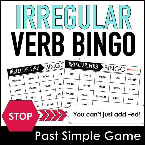 Irregular Verb BINGO Game: Past Simple - Hot Chocolate Teachables