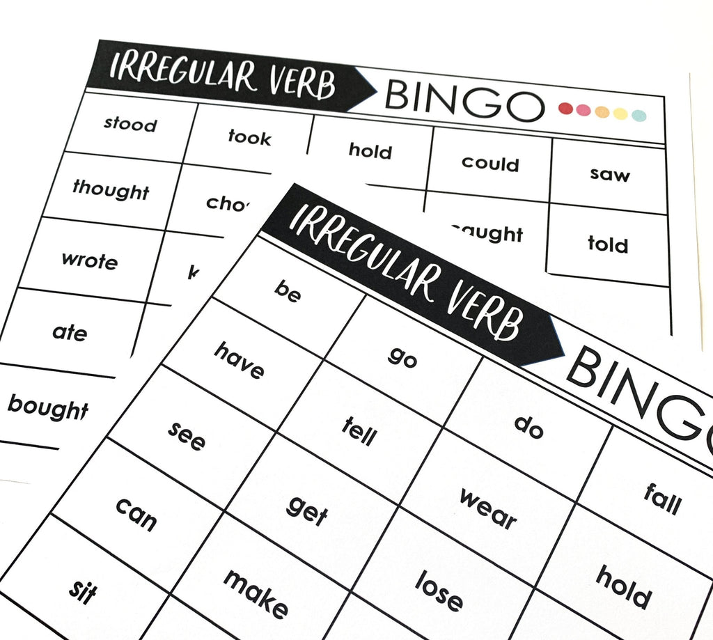 Irregular Verb BINGO Game: Past Simple - Hot Chocolate Teachables