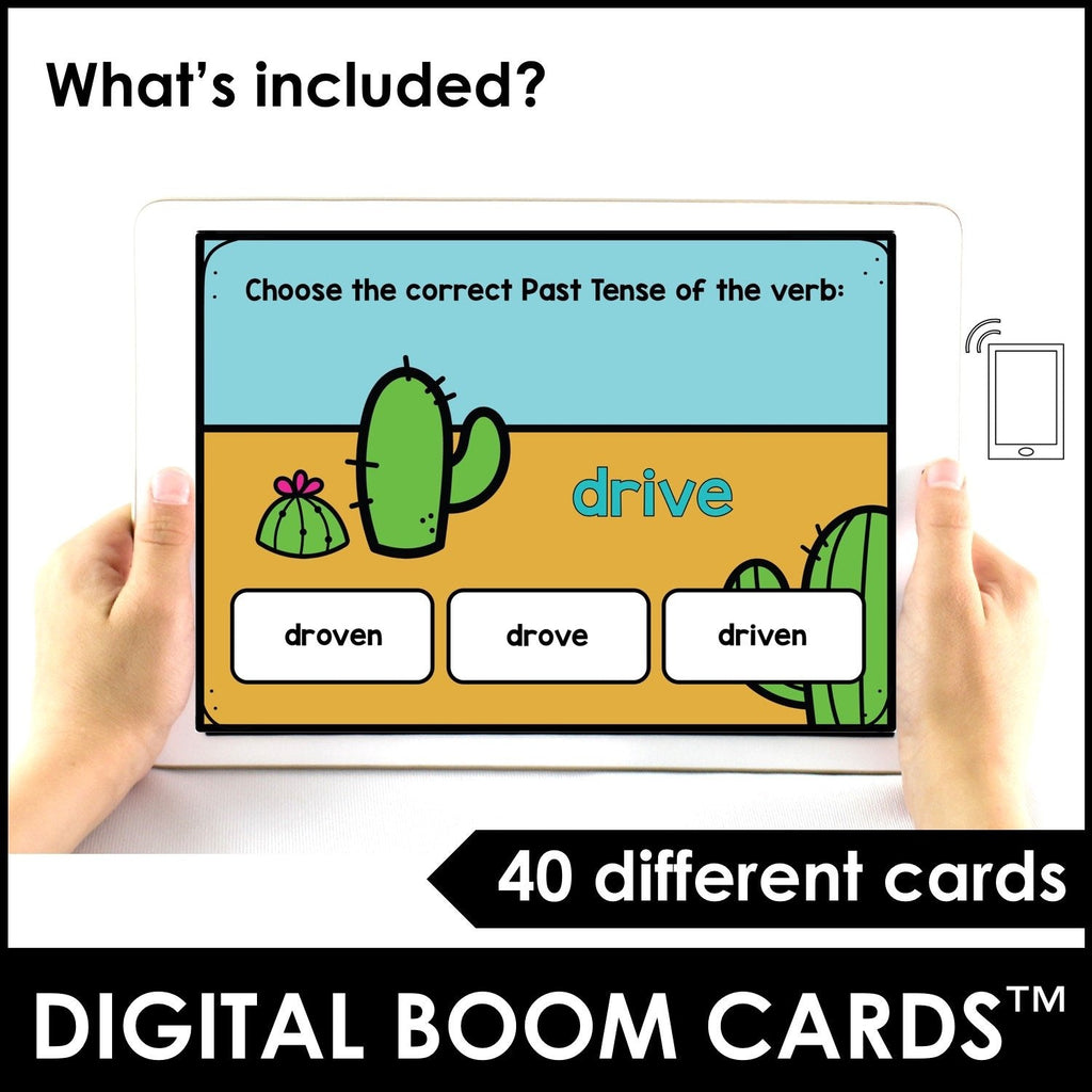 Irregular Verb Boom Cards™ Past Tense Digital Task Cards (Desert Theme) - Hot Chocolate Teachables