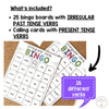 Irregular Verbs Bingo Game | Past Tense Verb Activity - Hot Chocolate Teachables