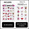 Made with love Valentine's Day Bingo Game - Vocabulary Building February Bingo Cards - Hot Chocolate Teachables