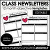 Monthly Calendar & Newsletter Parent Communication Bundle - Editable with yearly updates - Hot Chocolate Teachables