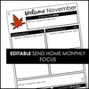 Monthly Parent Newsletter Templates - Editable ESL EFL ELL Classroom Objectives - Hot Chocolate Teachables