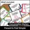 New Year Conversation Questions : Simple Present & Simple Past - Hot Chocolate Teachables