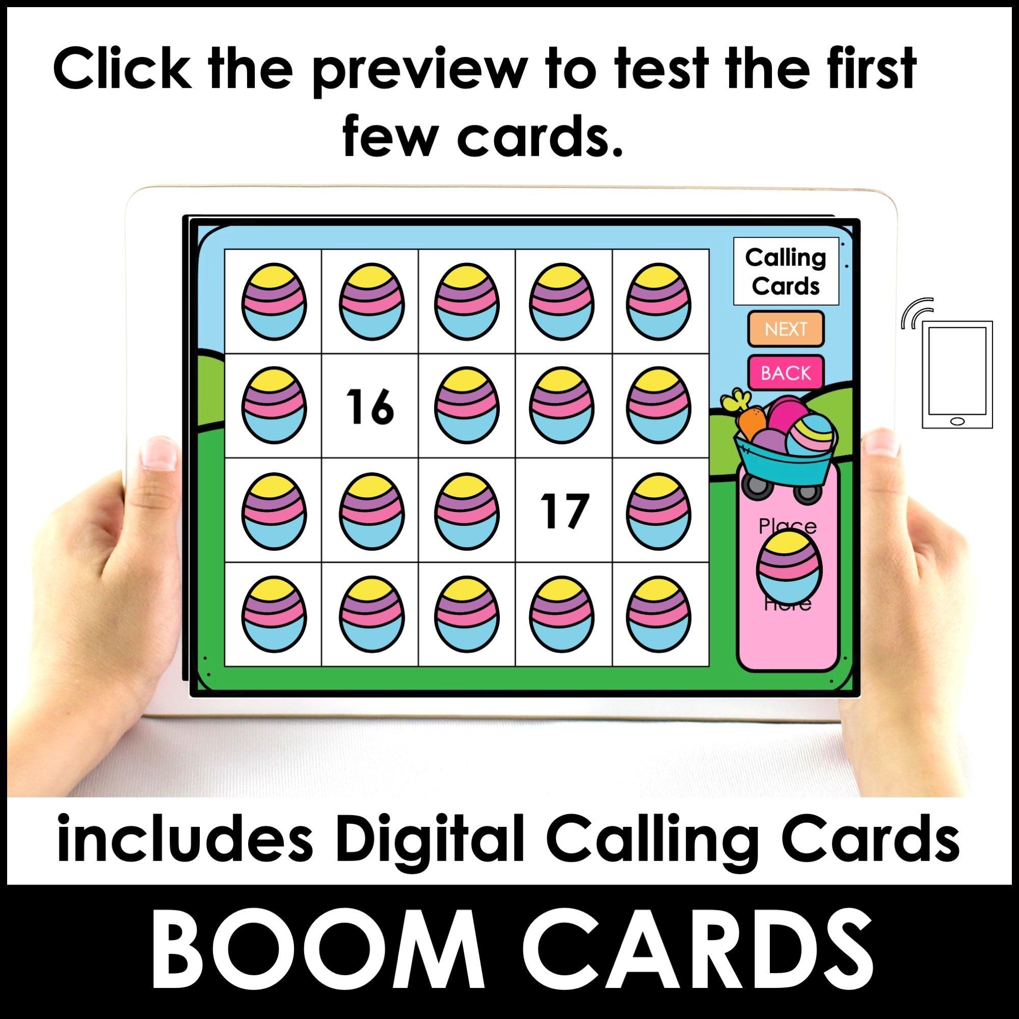 Number Fluency 1 to 20 - Easter Digital Bingo Game | Boom Cards™ - Hot Chocolate Teachables