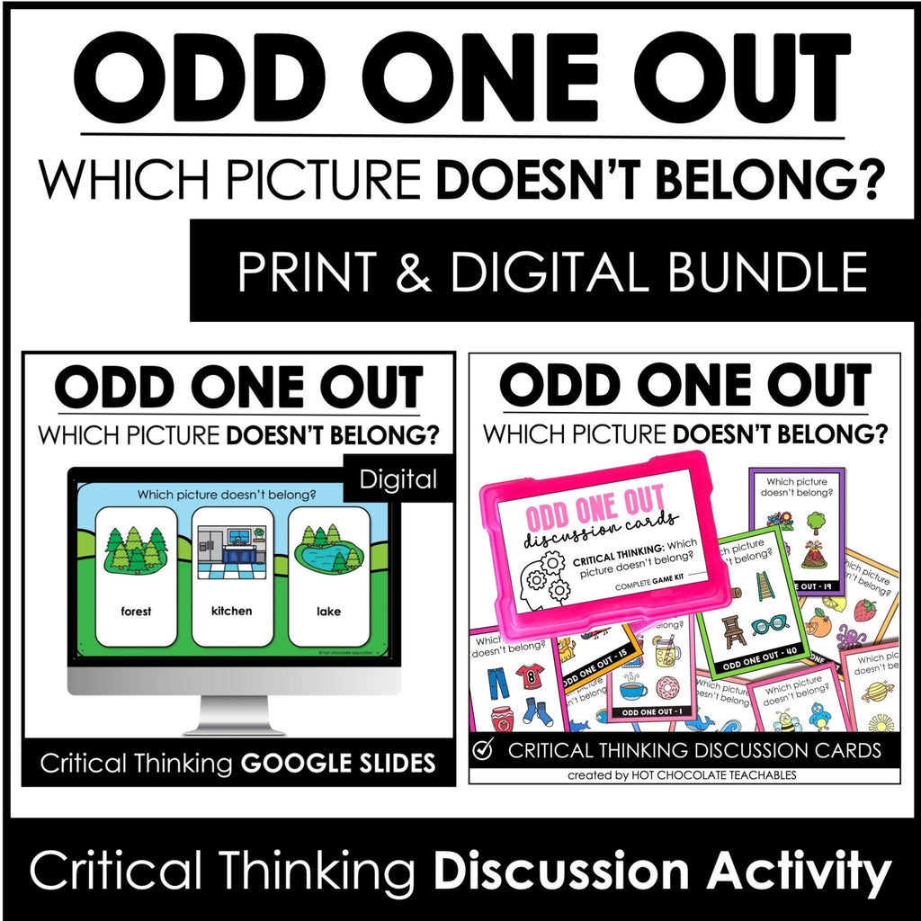 Odd One Out | Printable Speaking Cards & Digital Google Slides™ Bundle - Hot Chocolate Teachables