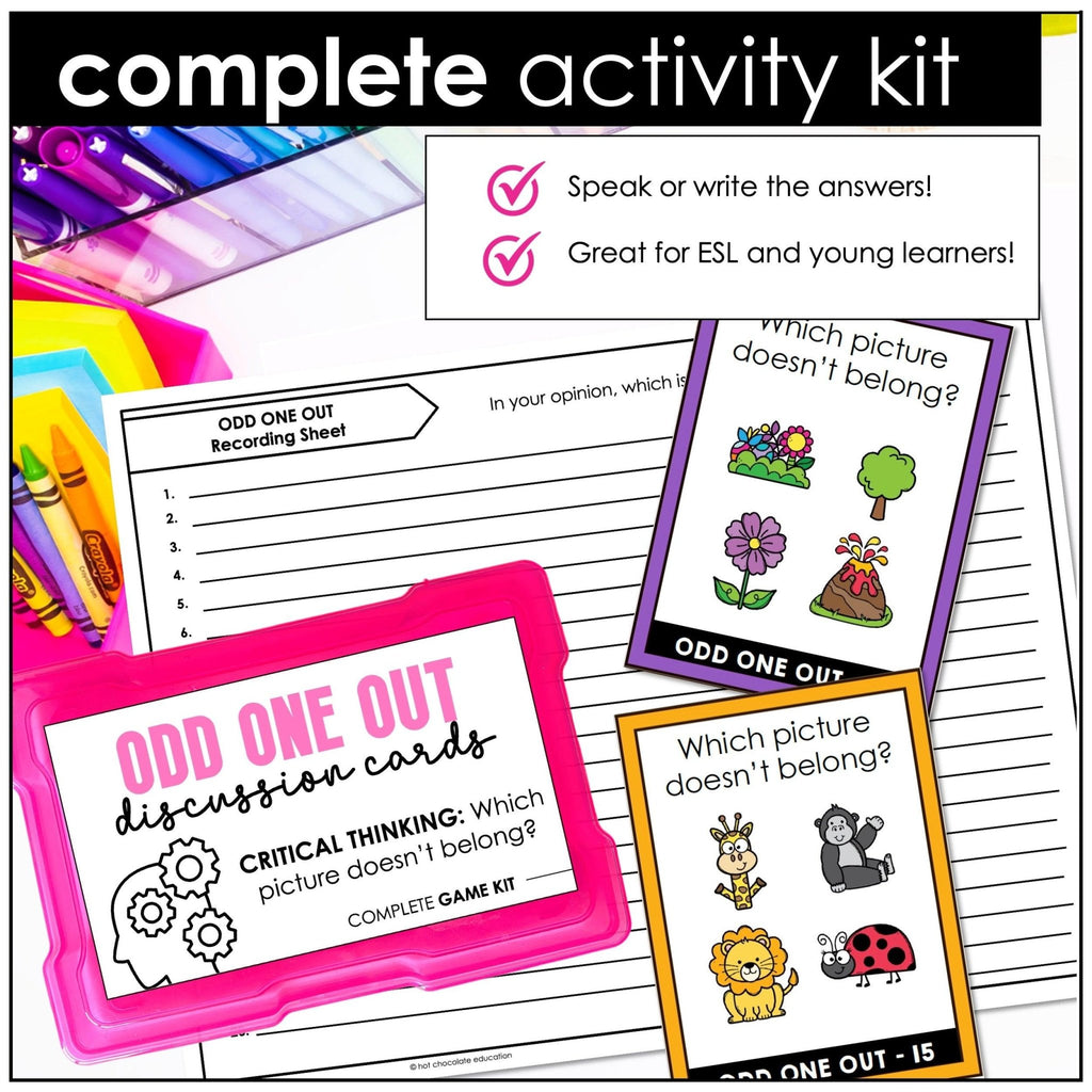 Odd One Out | Printable Speaking Cards & Digital Google Slides™ Bundle - Hot Chocolate Teachables