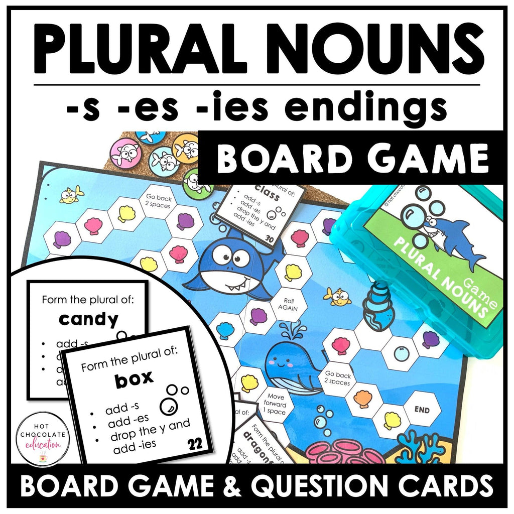 Parts of Speech Board Game BUNDLE: Nouns, Verbs, Prepositions of Place - Hot Chocolate Teachables