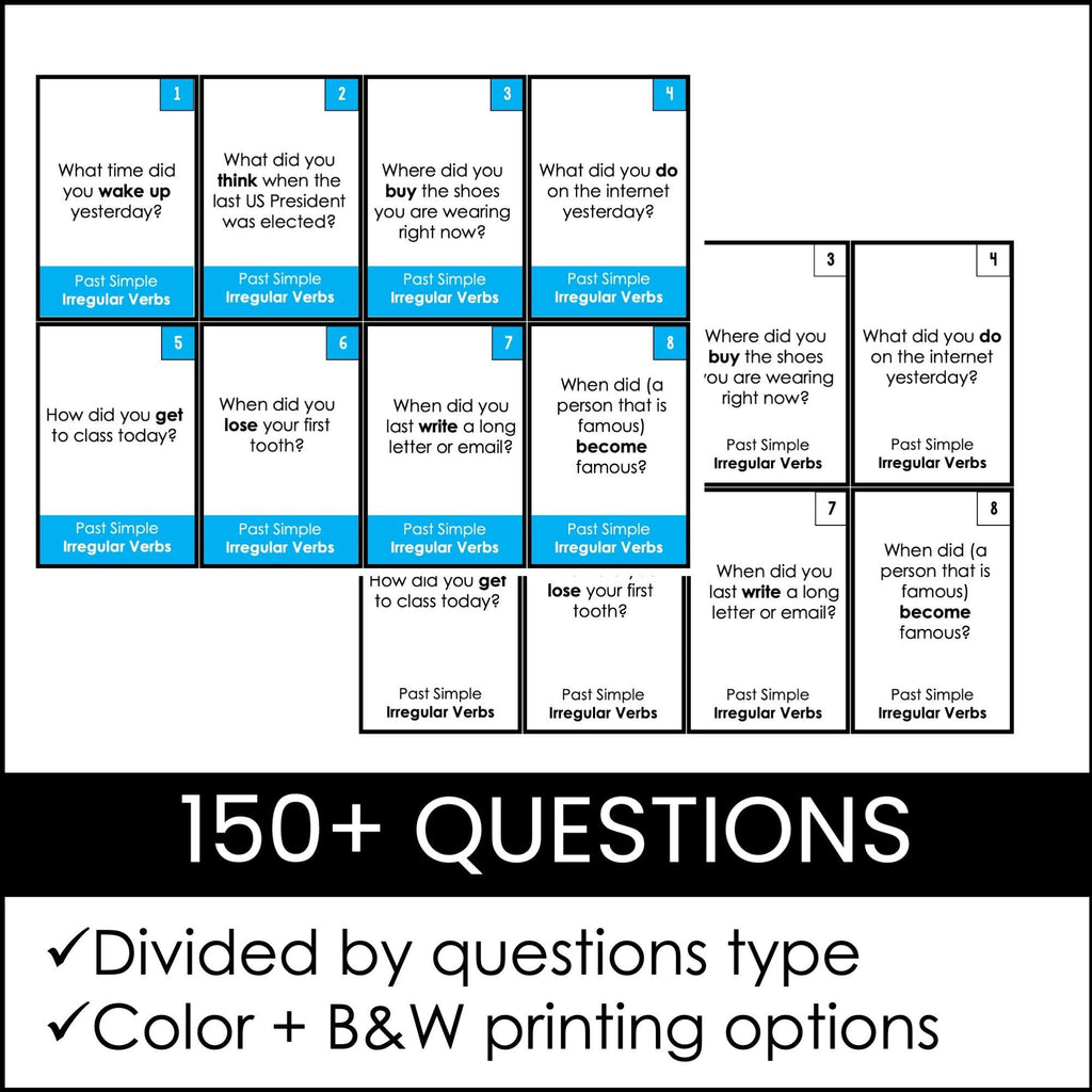 Past Simple & Present Perfect Conversation Question Cards - Hot Chocolate Teachables