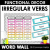 Past Tense Irregular Verb Bulletin Board Display - Word Wall Posters - Hot Chocolate Teachables