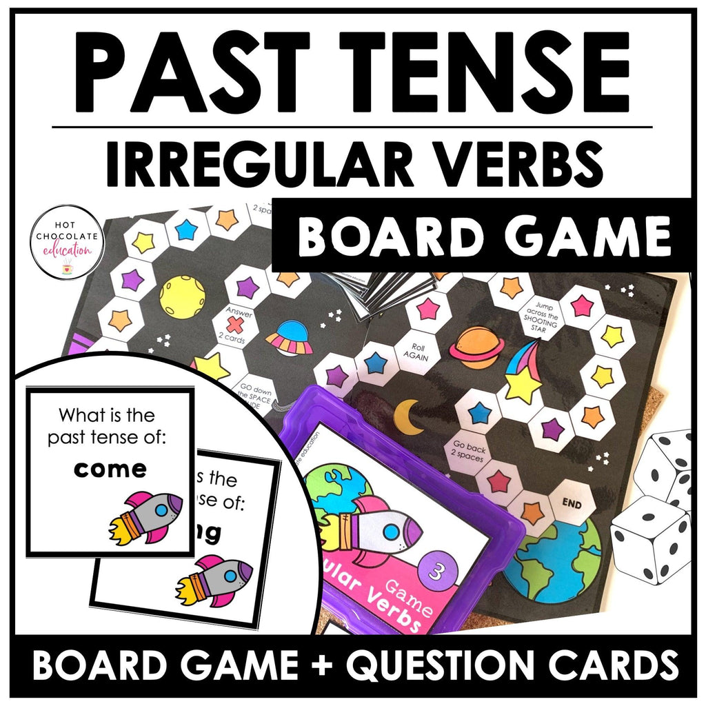 Past Tense Verbs : Regular and Irregular Games & Activities BUNDLE - Hot Chocolate Teachables