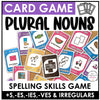 Plural Noun Endings card game -s, -es, -ies, and -ves and irregulars - Hot Chocolate Teachables