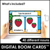 Plural Noun Suffix BOOM CARDS™ - for Regular nouns -s, -es, -ies endings - Hot Chocolate Teachables