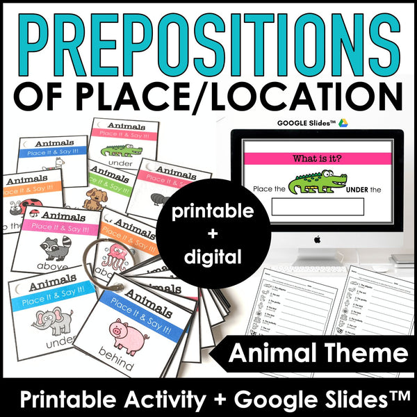 Prepositions of Place - Activity Cards & Google Slides™ - Hot Chocolate Teachables