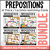 Prepositions of Place Card Match ACTIVITY BUNDLE - Seasonal Vocabulary - Hot Chocolate Teachables