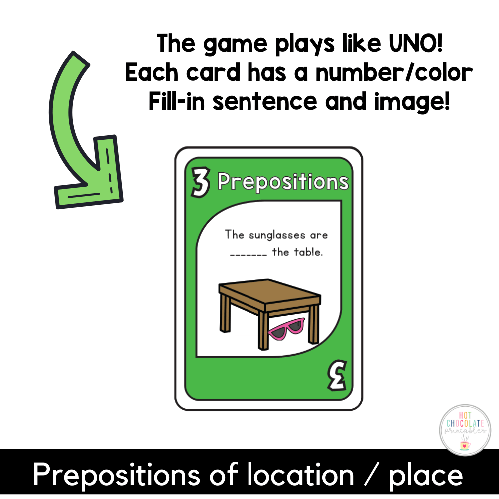 Prepositions of Place - Location Card Game - Hot Chocolate Teachables