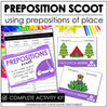 Prepositions of Place SCOOT using in, on, under, in front of, behind, next to - Hot Chocolate Teachables