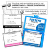 Present Tense - Simple or Continuous Task Cards : Choose the verb tense - Hot Chocolate Teachables