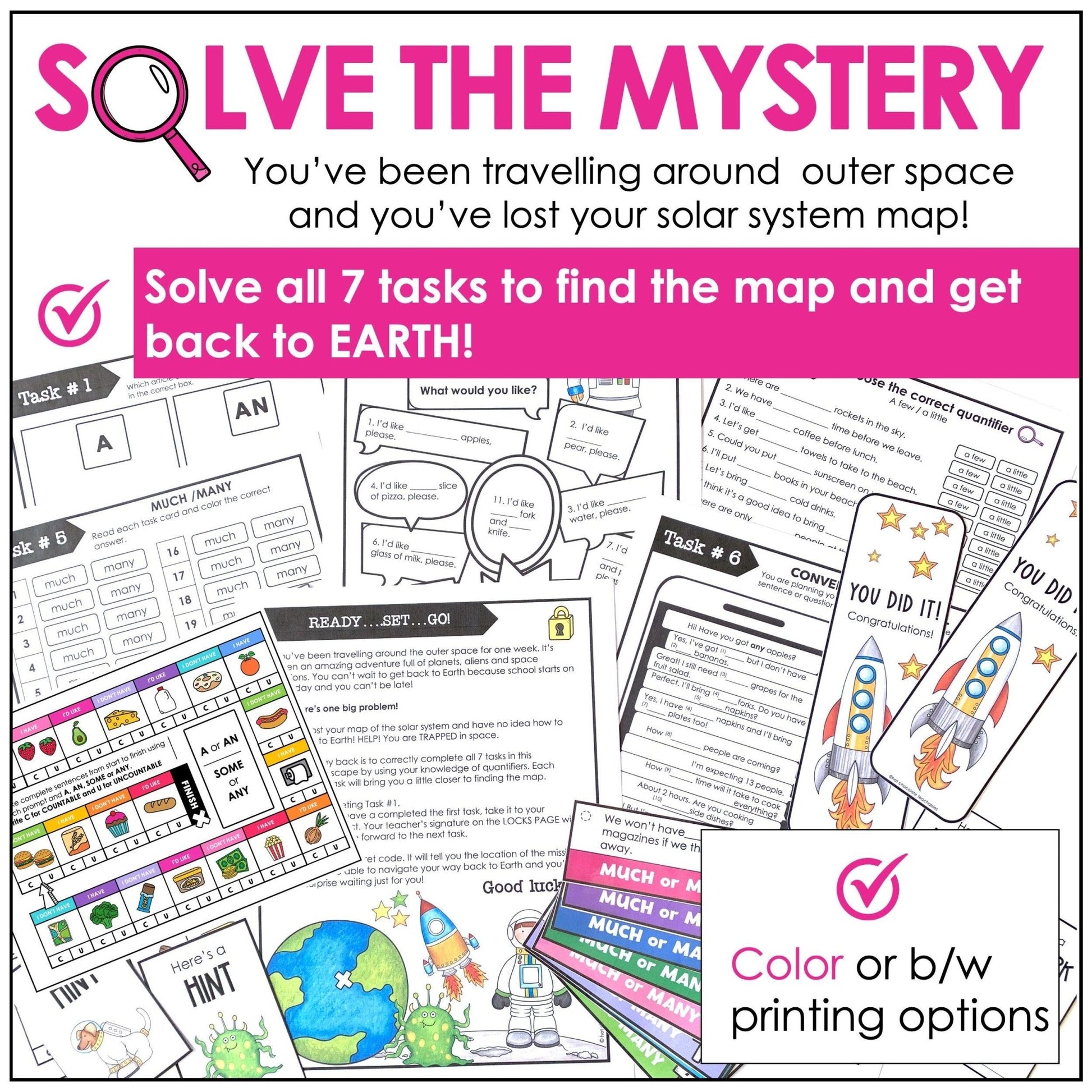 Quantifiers with Countable & Uncountable Nouns - A/An, Some, Any, Much, Many - Hot Chocolate Teachables