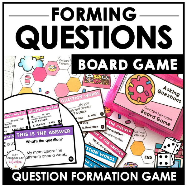 Question Building Board Game | WH Questions / Forming Questions - Hot Chocolate Teachables