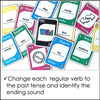 Regular Past Tense Verb Card Game - Ending Pronunciations -t -d -id - Hot Chocolate Teachables