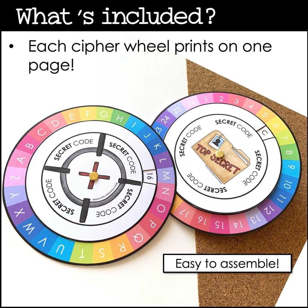 Secret Decoder - Alphabet Number Cipher Wheel Code Maker | Secret Codes - Hot Chocolate Teachables