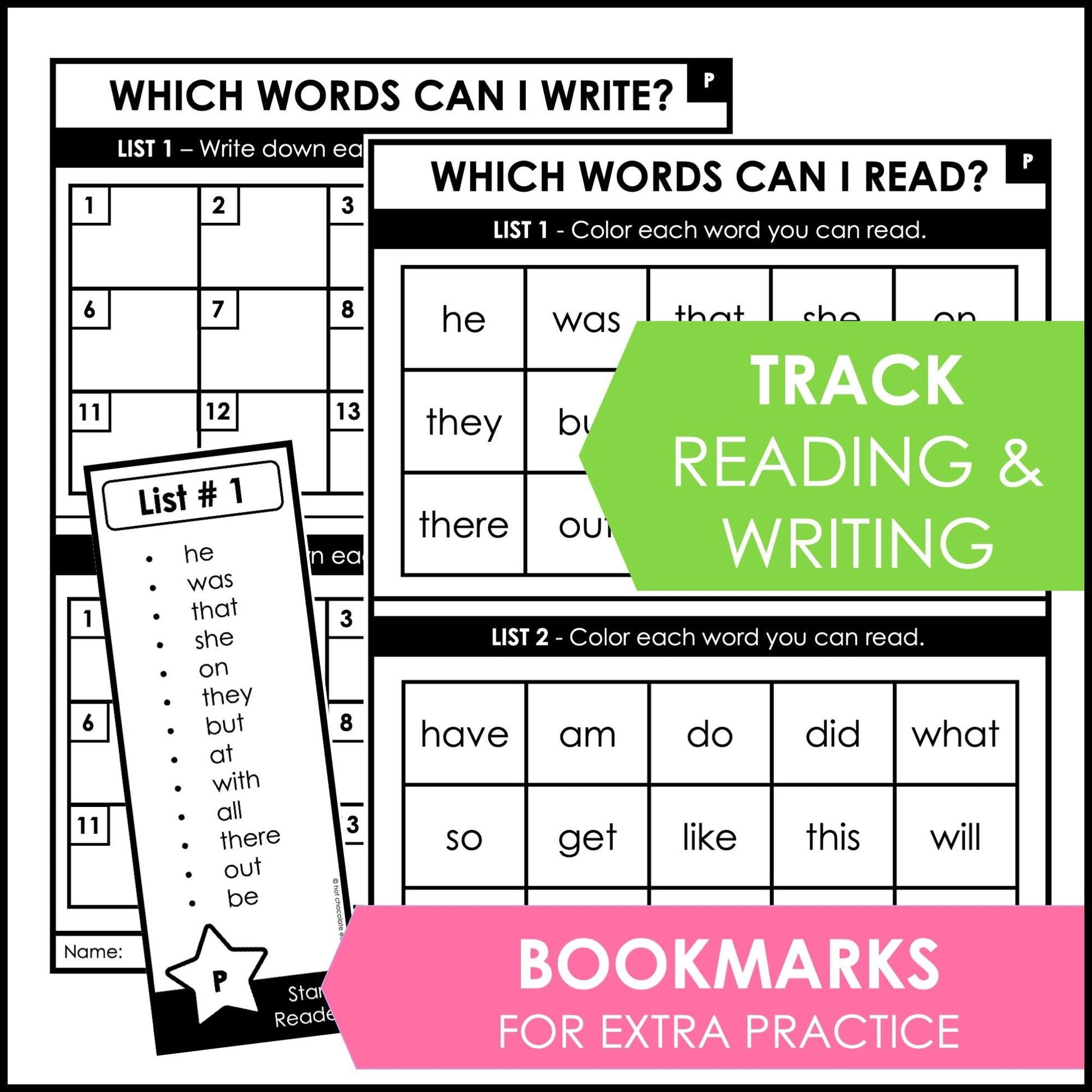 Sight Word Progress Reports - Tracking & Evaluation Tools - Primer Word List - Hot Chocolate Teachables