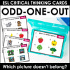 Speaking Activity Task Cards: Odd one out - Which object doesn't belong and why? - Hot Chocolate Teachables