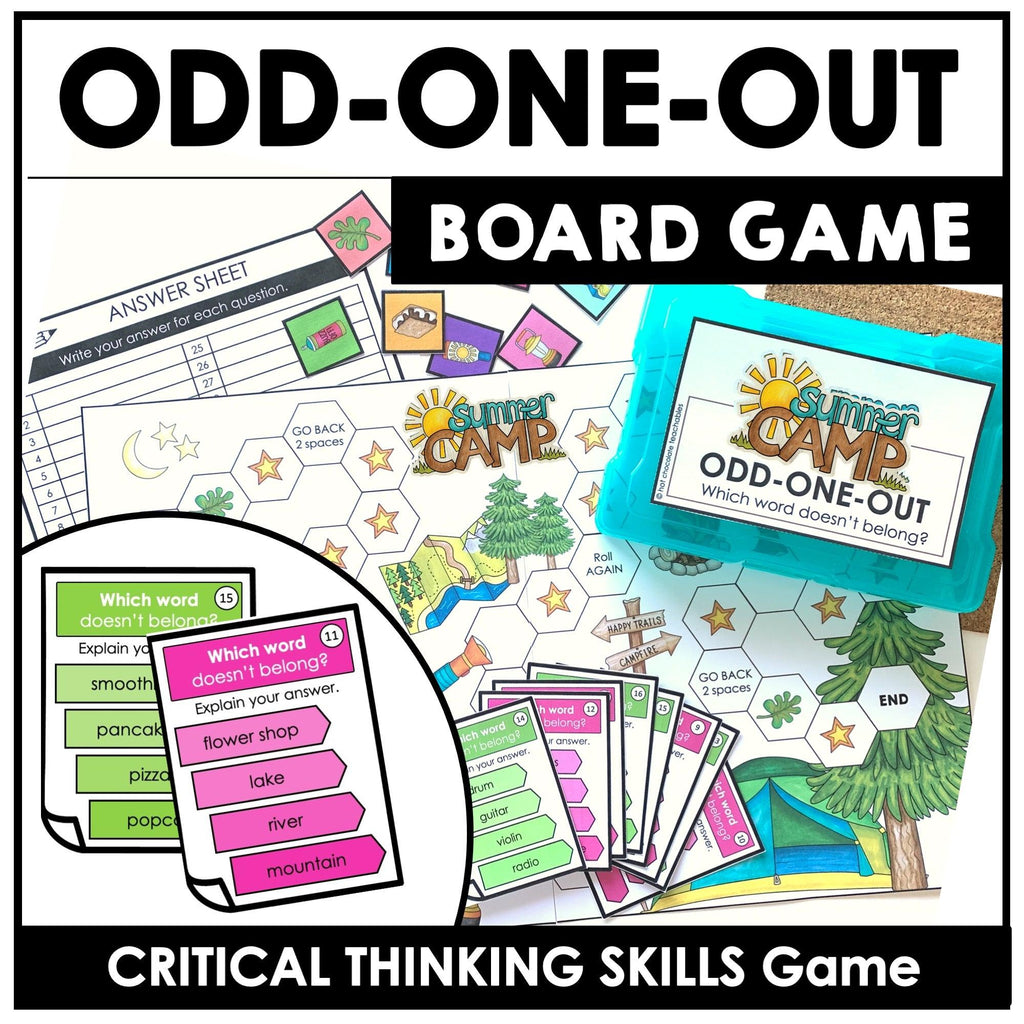 Speaking Practice BOARD GAME: Odd one out - Which word doesn't belong and why? - Hot Chocolate Teachables