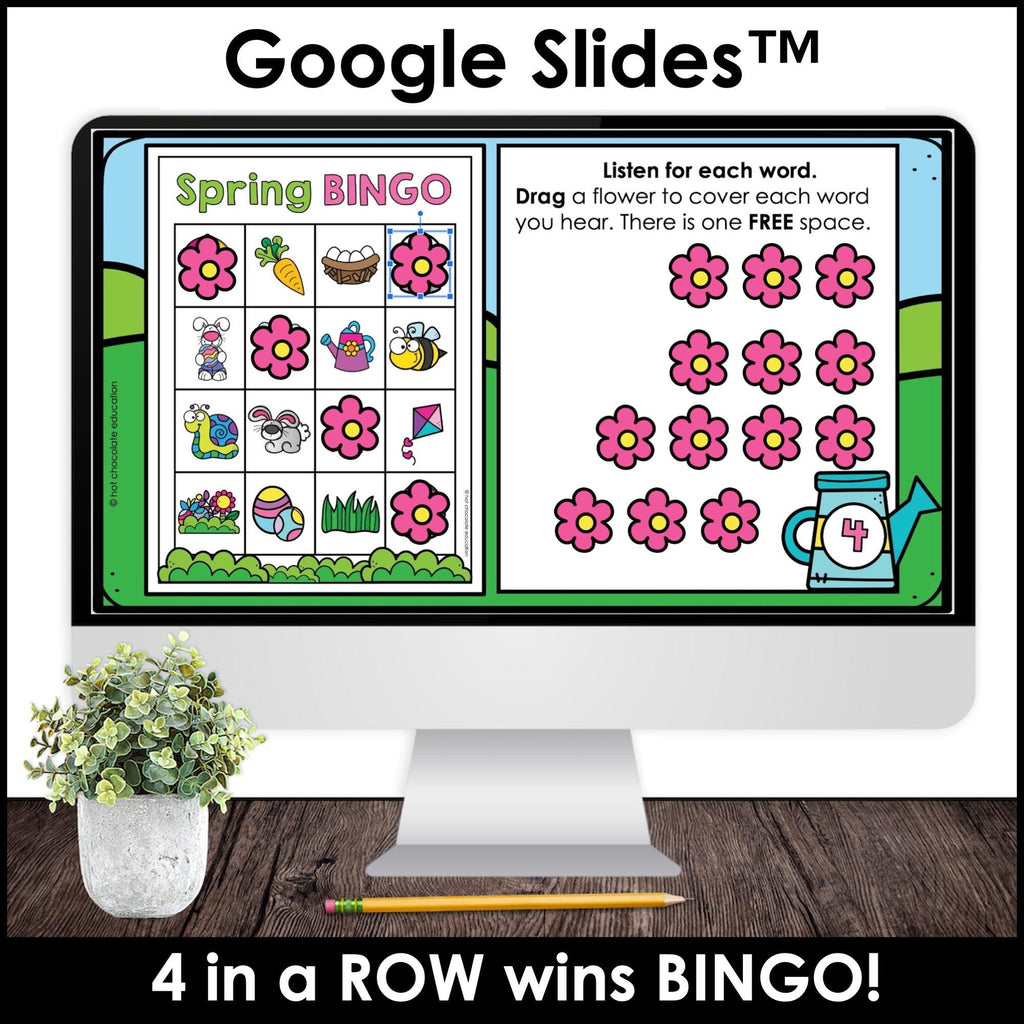 Spring - Easter Digital BINGO Game - Vocabulary Building - Google Slides™ - Hot Chocolate Teachables