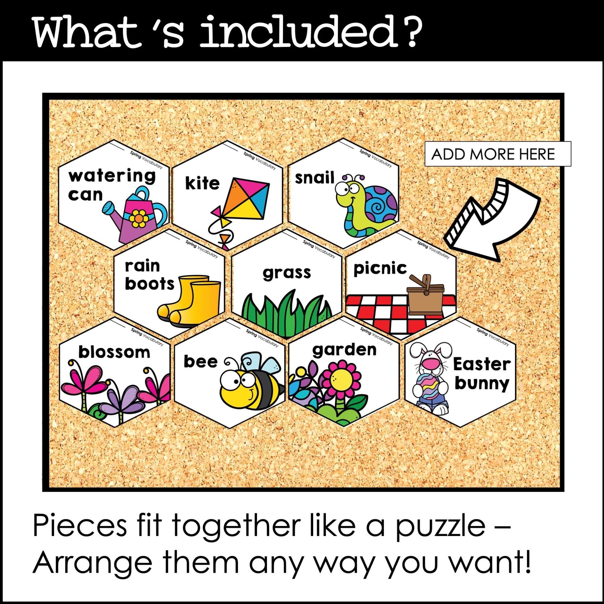 Spring Vocabulary Word Posters | ESL Bulletin Board Display - Word Wall - Hot Chocolate Teachables