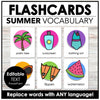 Summer Vocabulary Flashcards with Editable Text - ESL Flashcards for Kids - Hot Chocolate Teachables