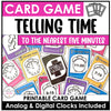 Telling Time Card Game | To the 5 minutes - What time is it? Digital & Analog - Hot Chocolate Teachables