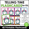 Telling Time Flashcards | ESL Task Cards - to the HOUR, HALF HOUR, QUARTER HOUR - Hot Chocolate Teachables