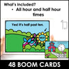 Telling Time Spring BOOM CARDS™ | Analog Clock - To the hour, half hour - Hot Chocolate Teachables