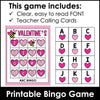 Valentine's Alphabet Bingo Game - Uppercase Letters A through Z - Hot Chocolate Teachables