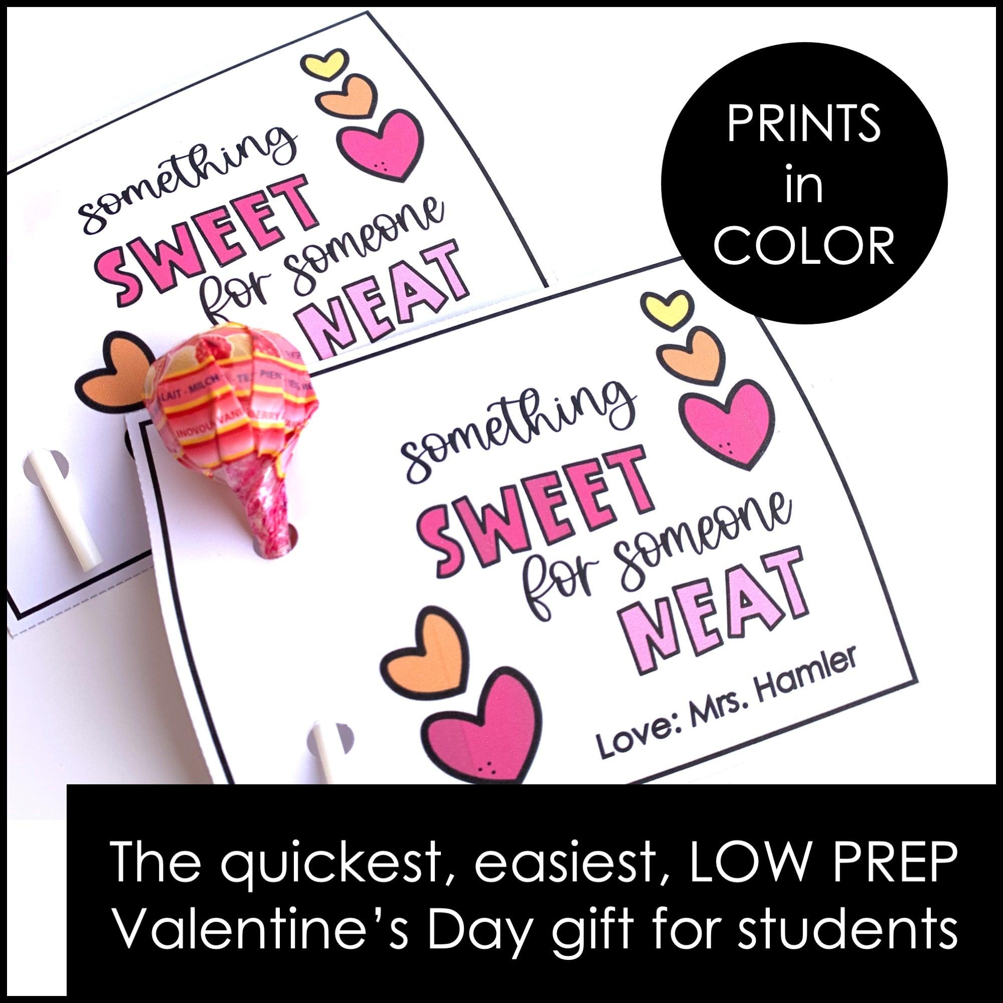Valentine's Day Gift Tag | Student Gift Card | Lollipop tag for Valentines Day - Hot Chocolate Teachables