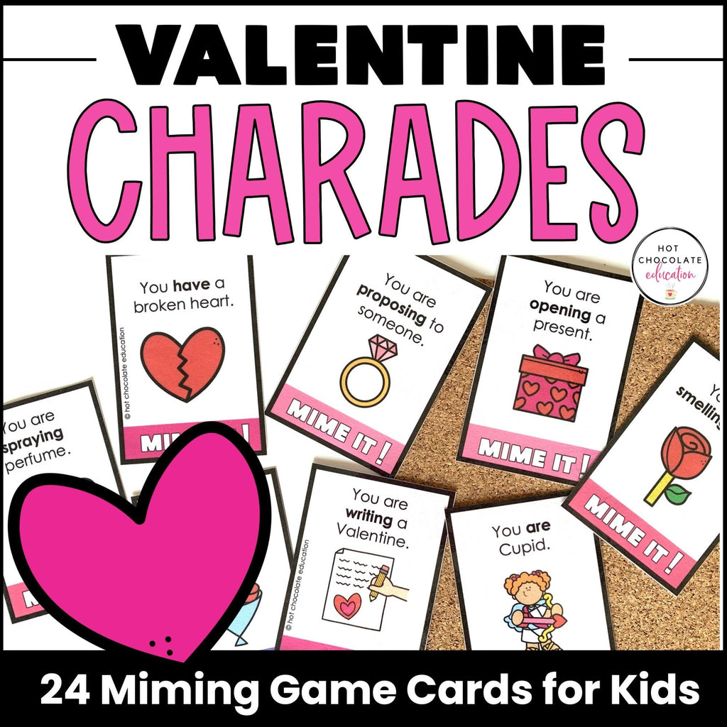 Valentine's Day Party Games & Activity Bundle - Valentine Grammar & Vocabulary - Hot Chocolate Teachables