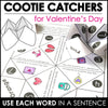 Vocabulary & Sentence Building Fortune Tellers / Cootie Catcher Valentine's Day - Hot Chocolate Teachables