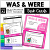 Was & Were Task Cards - Past Tense Subject Verb Agreement in Sentences - Hot Chocolate Teachables