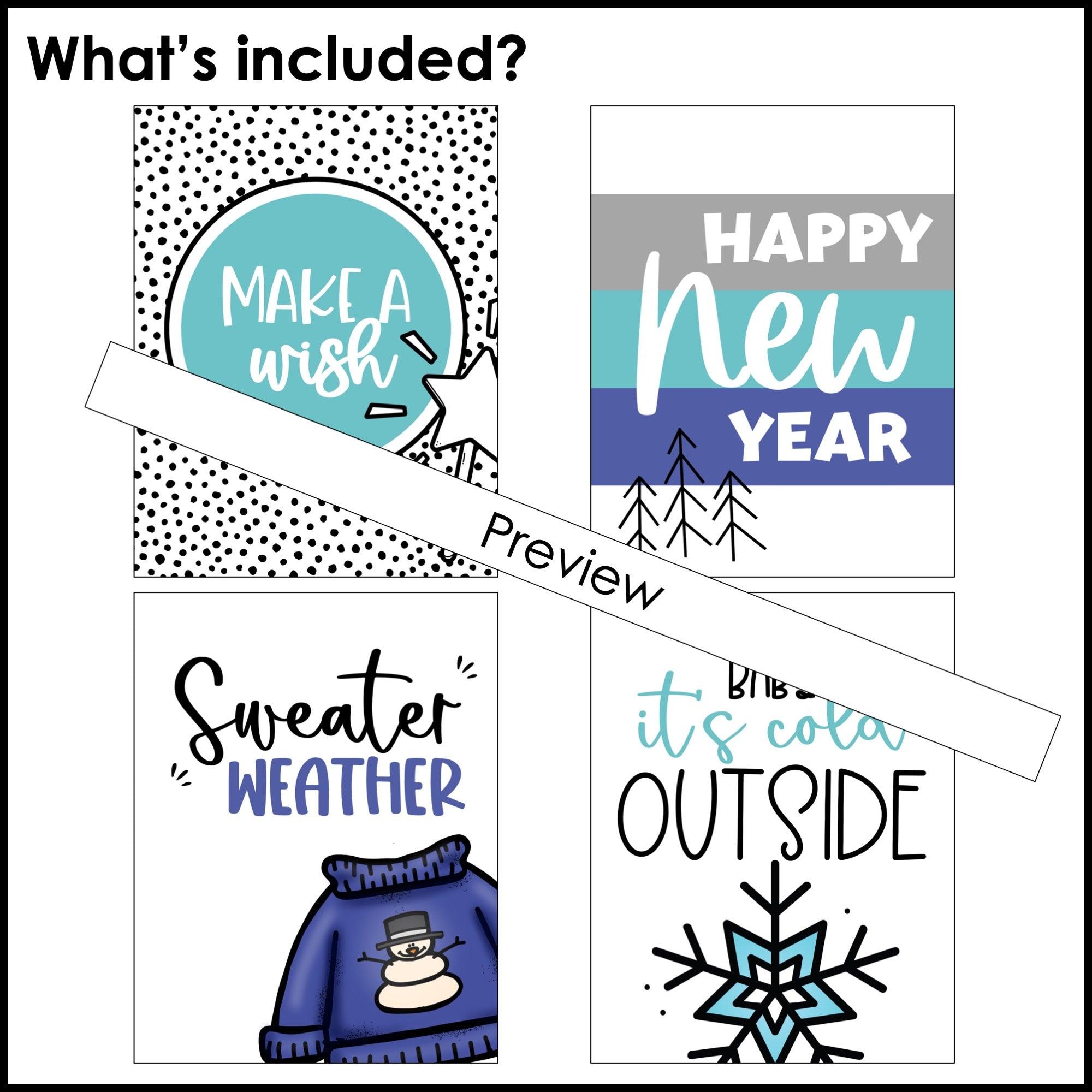 Winter Posters | Classroom Bulletin Board Decor - Quote Posters - Hot Chocolate Teachables