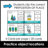 Winter Prepositions of Location and Spatial Concepts Activity Cards - Hot Chocolate Teachables