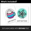 Winter Vocabulary Flashcards - Flash Cards with Editable text for ESL EFL ELA - Hot Chocolate Teachables